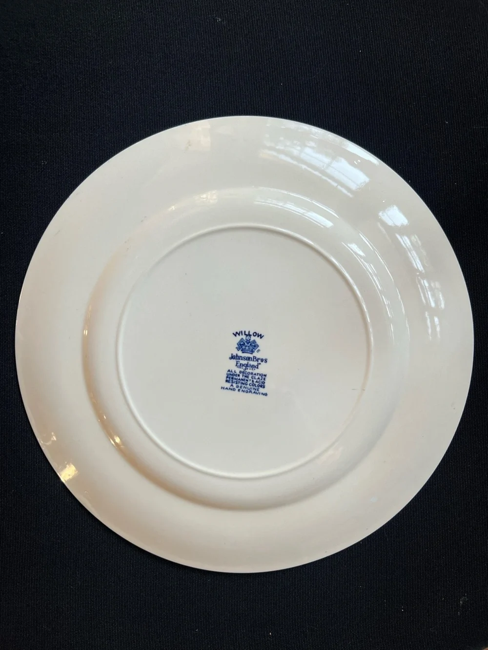 Vintage Johnson Brothers Blue Willow Dinner Plate 10